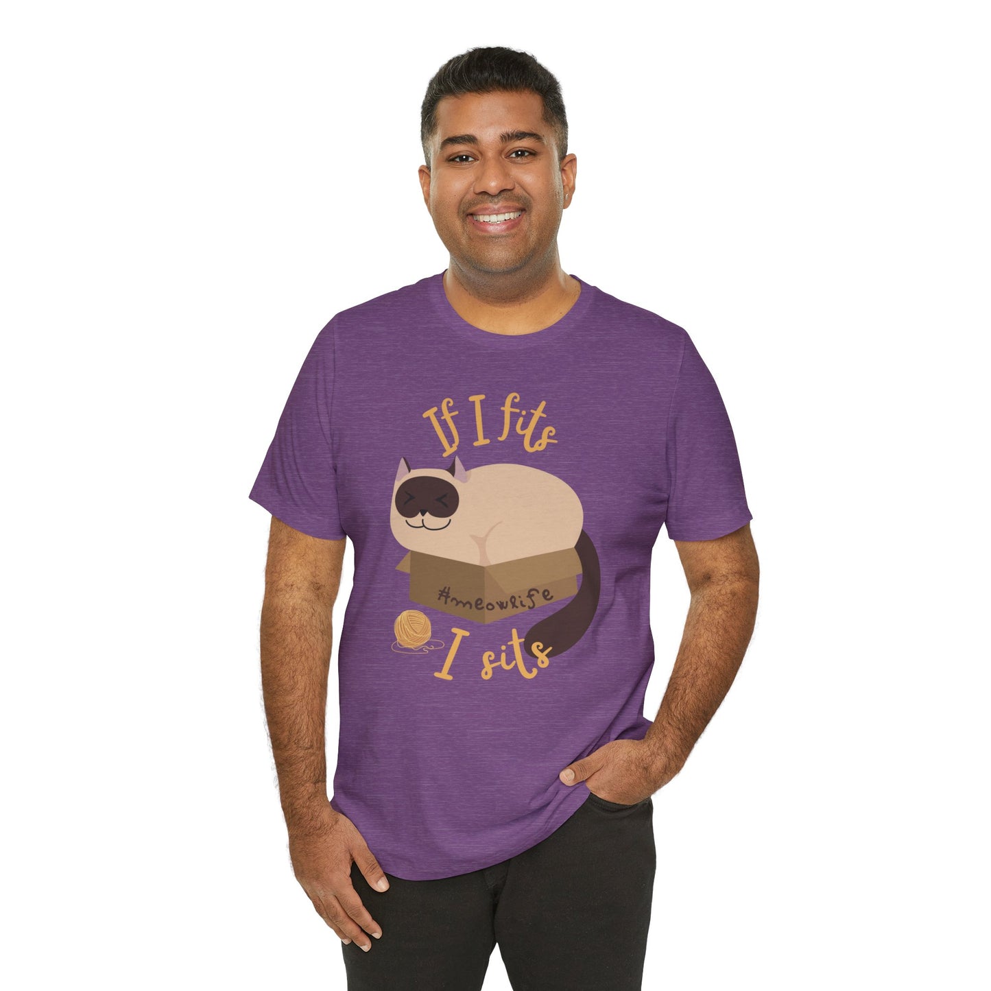 *If I Fits, I Sits* *Funny* *Cats* Unisex Jersey Short Sleeve Tee