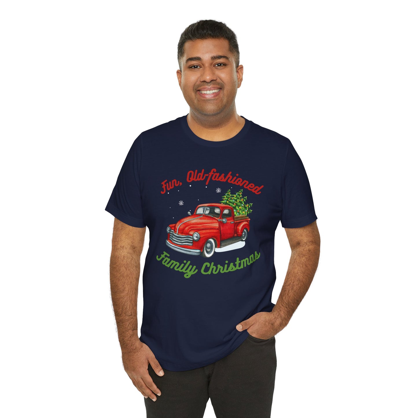 *Fun Old-Fashioned Family Christmas* *Unisex* Jersey Short Sleeve Tee