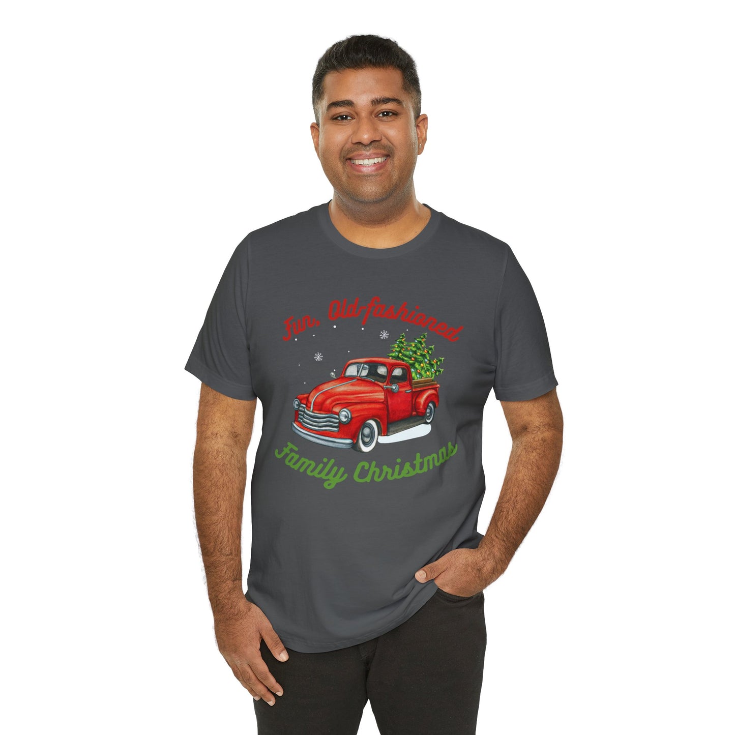 *Fun Old-Fashioned Family Christmas* *Unisex* Jersey Short Sleeve Tee