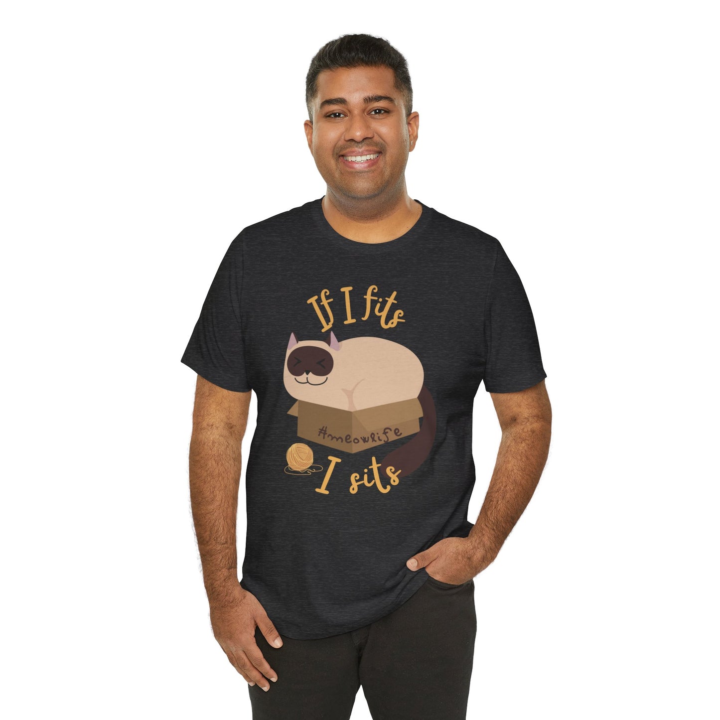 *If I Fits, I Sits* *Funny* *Cats* Unisex Jersey Short Sleeve Tee