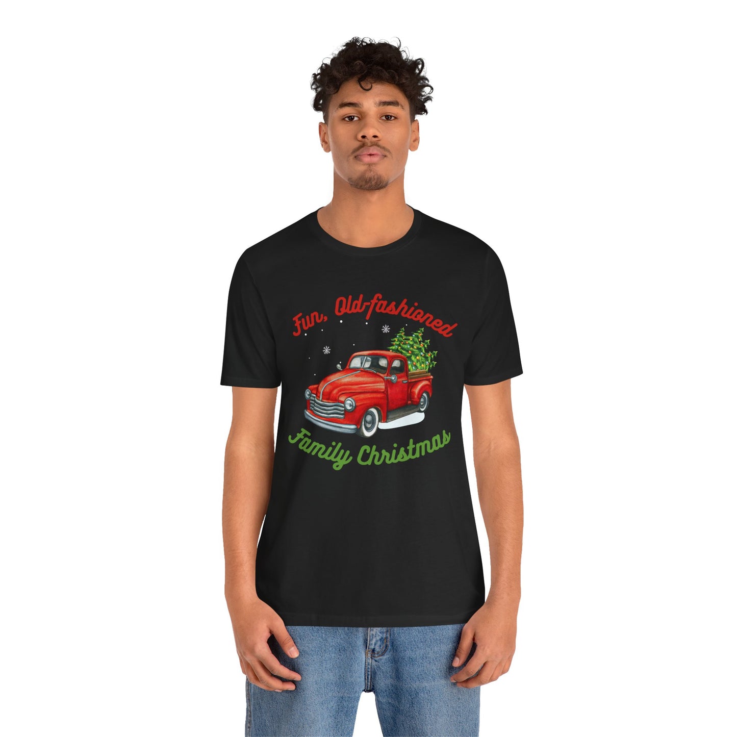 *Fun Old-Fashioned Family Christmas* *Unisex* Jersey Short Sleeve Tee