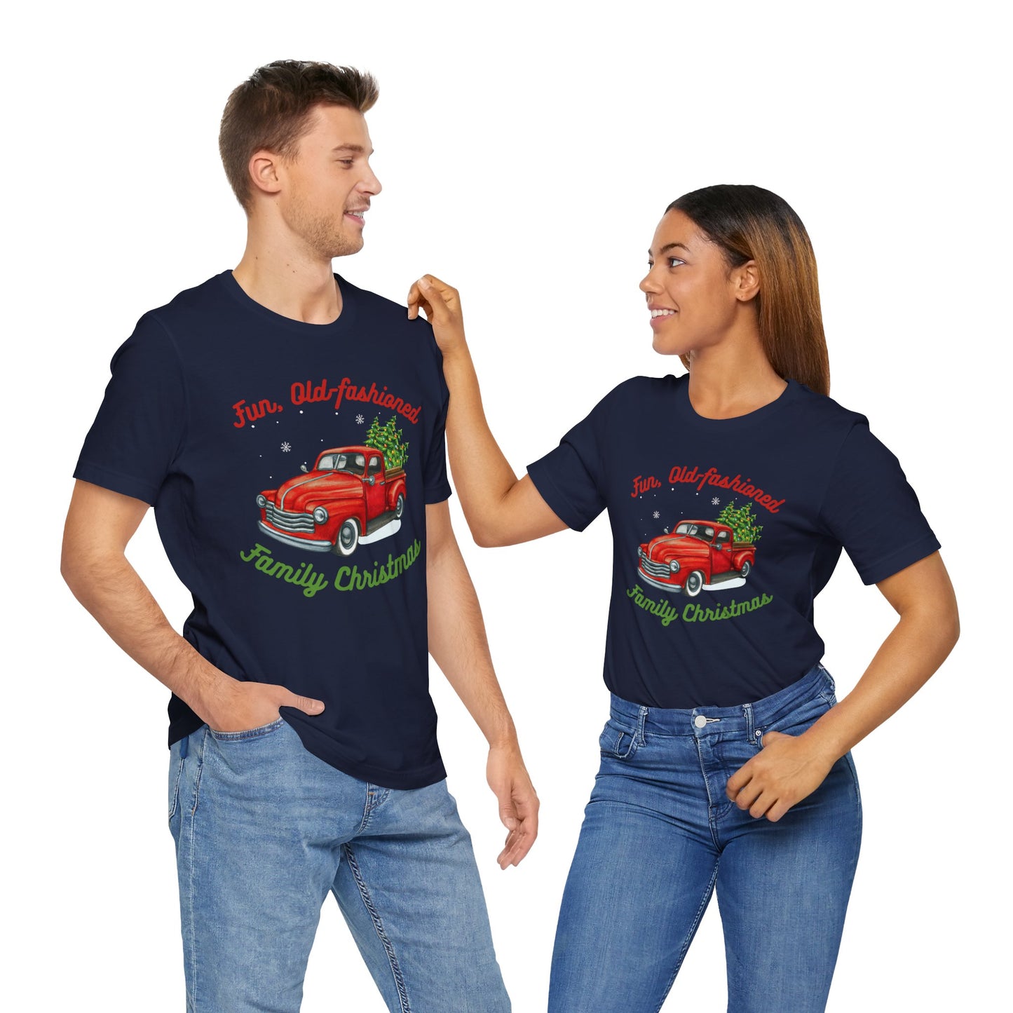 *Fun Old-Fashioned Family Christmas* *Unisex* Jersey Short Sleeve Tee