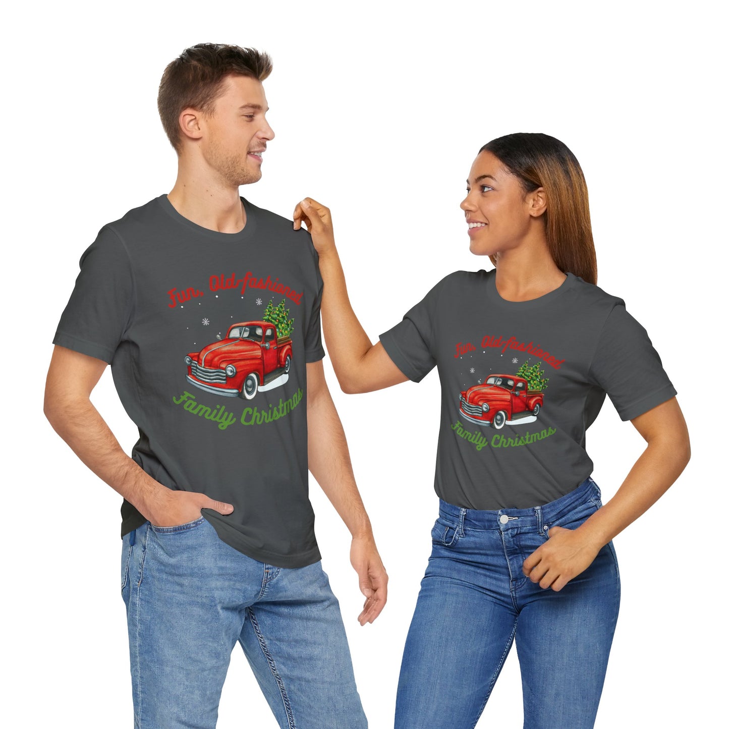 *Fun Old-Fashioned Family Christmas* *Unisex* Jersey Short Sleeve Tee