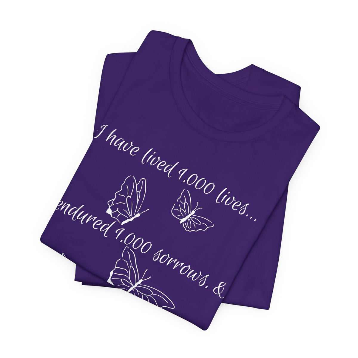 Butterfly Book Tee — "I have lived 1,000 lives..." Inspirational Literary T-Shirt