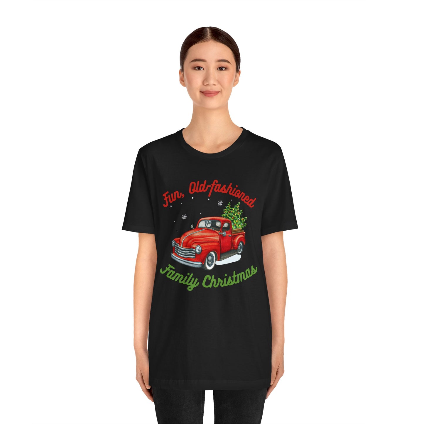 *Fun Old-Fashioned Family Christmas* *Unisex* Jersey Short Sleeve Tee