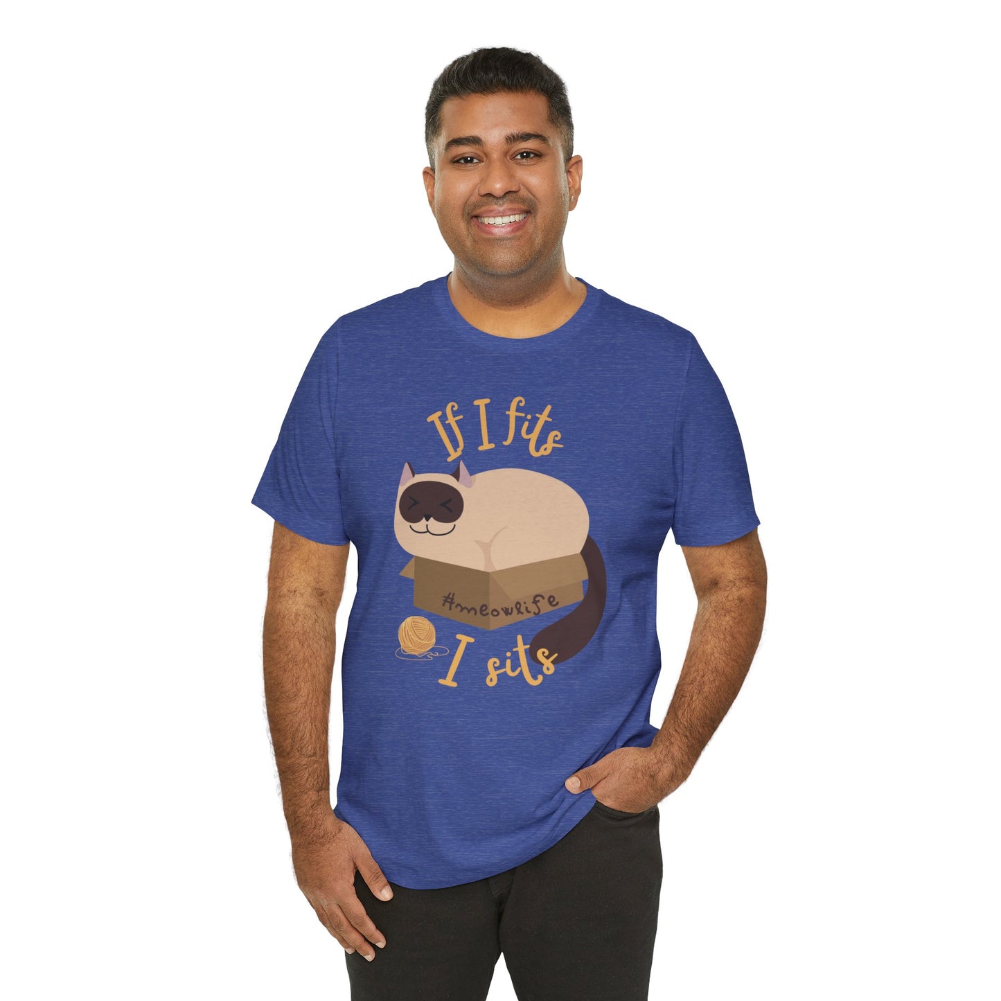 *If I Fits, I Sits* *Funny* *Cats* Unisex Jersey Short Sleeve Tee