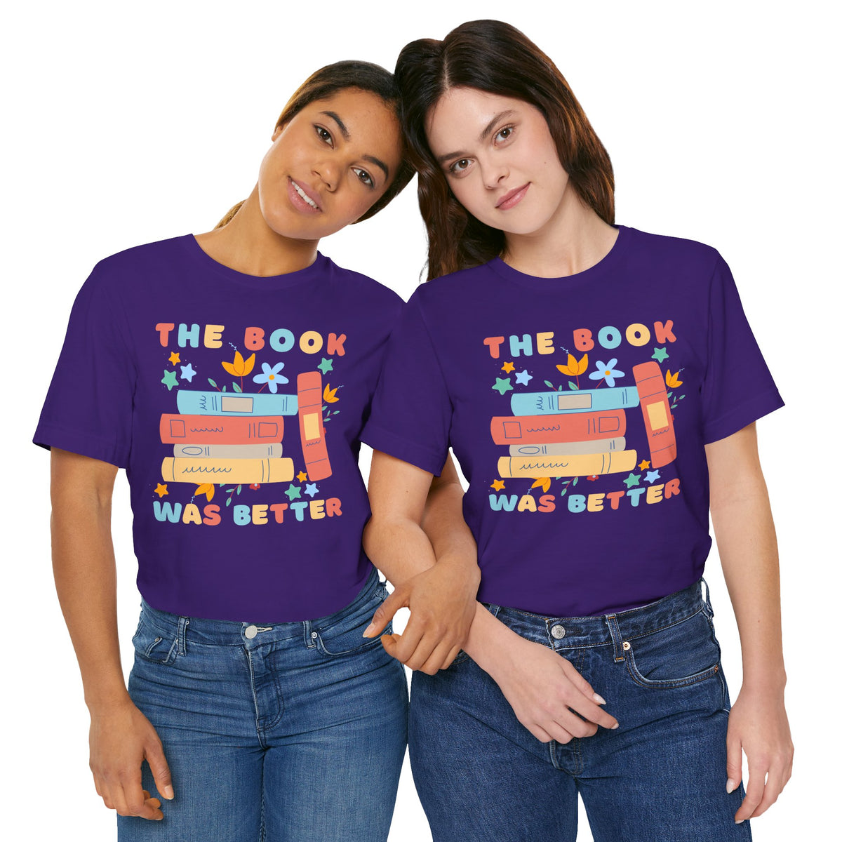 The Book Was Better T-Shirt — Cute Retro Stack of Books Tee for Book Lovers