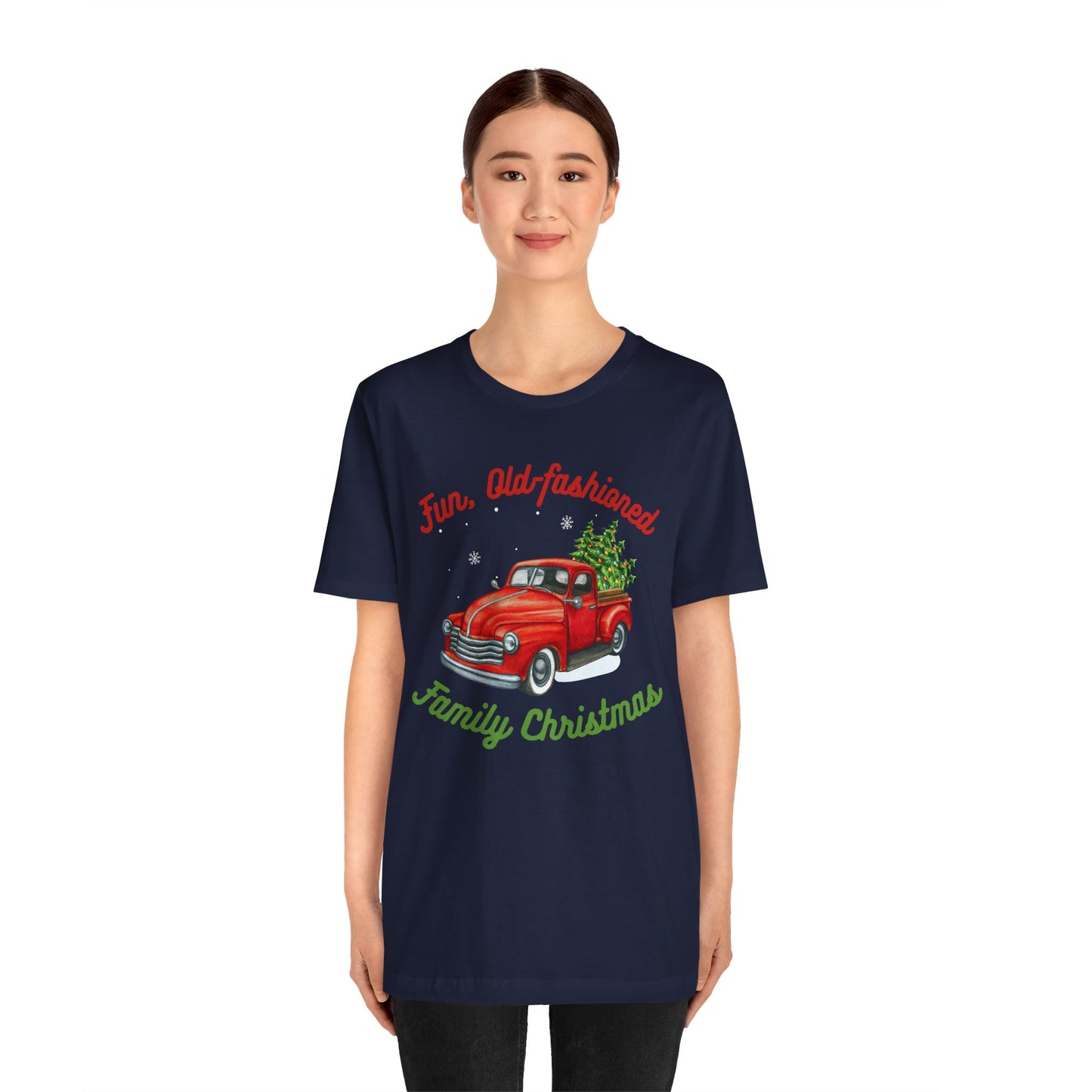 *Fun Old-Fashioned Family Christmas* *Unisex* Jersey Short Sleeve Tee