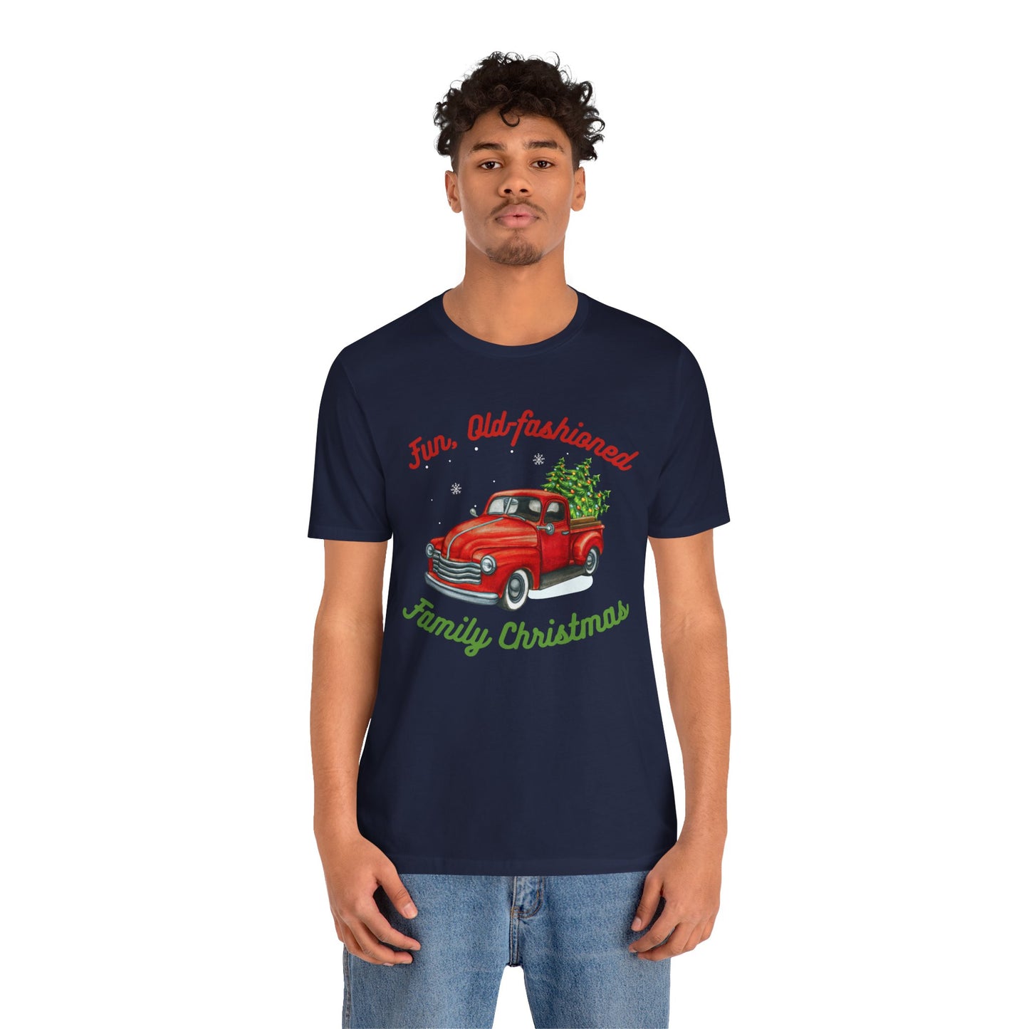 *Fun Old-Fashioned Family Christmas* *Unisex* Jersey Short Sleeve Tee