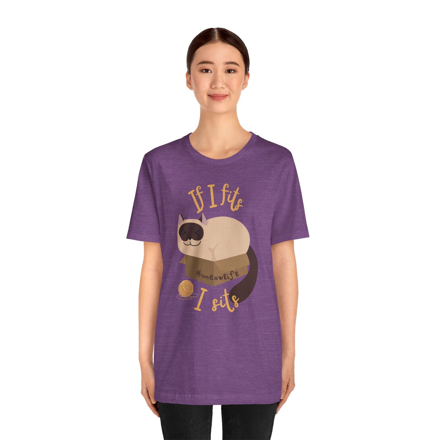 *If I Fits, I Sits* *Funny* *Cats* Unisex Jersey Short Sleeve Tee