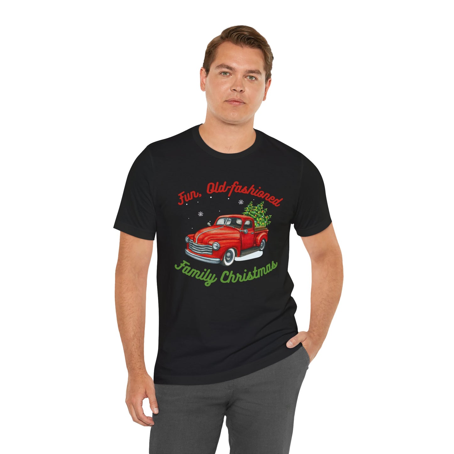 *Fun Old-Fashioned Family Christmas* *Unisex* Jersey Short Sleeve Tee