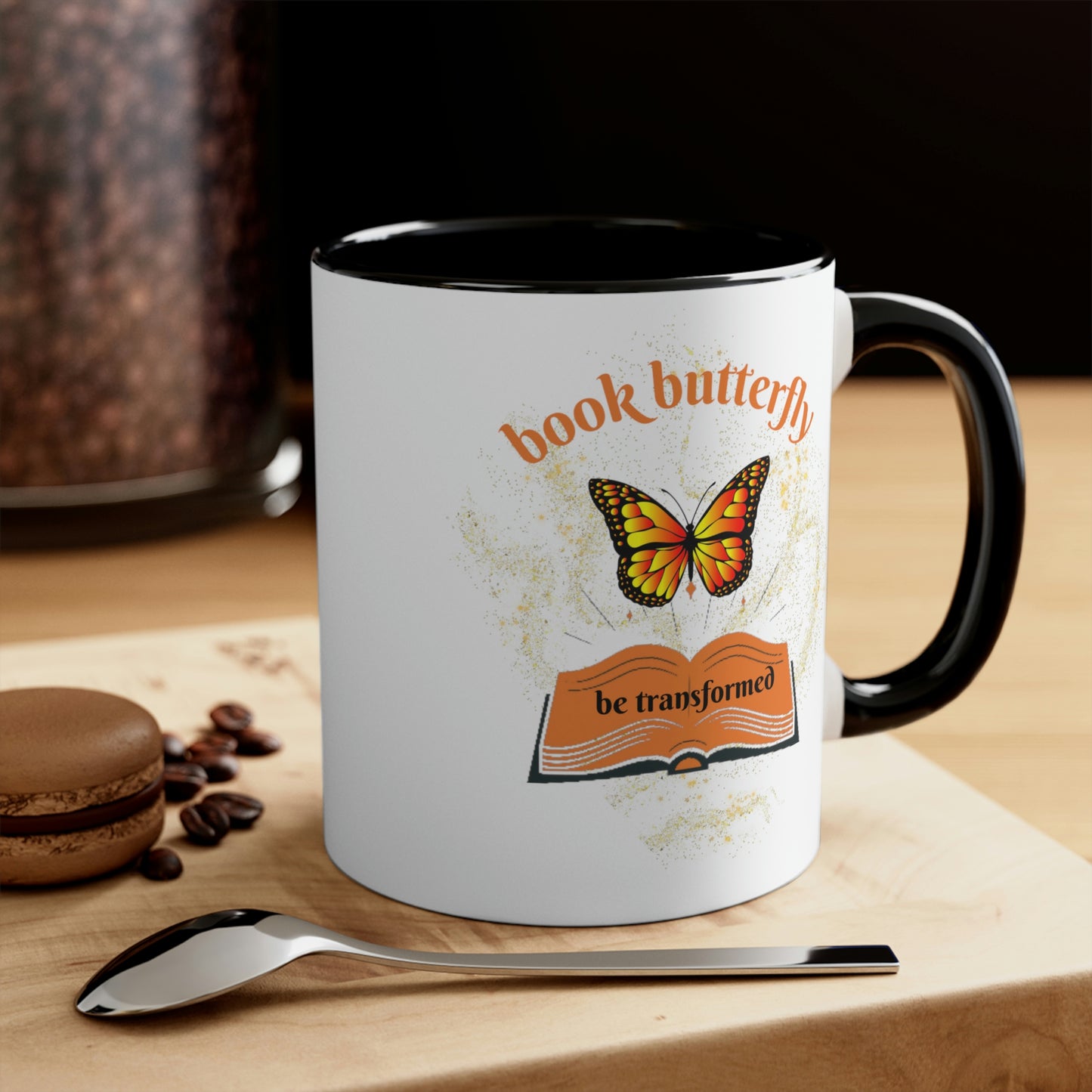 *Book Lovers* *Butterflies* Accent Coffee Mug, 11oz