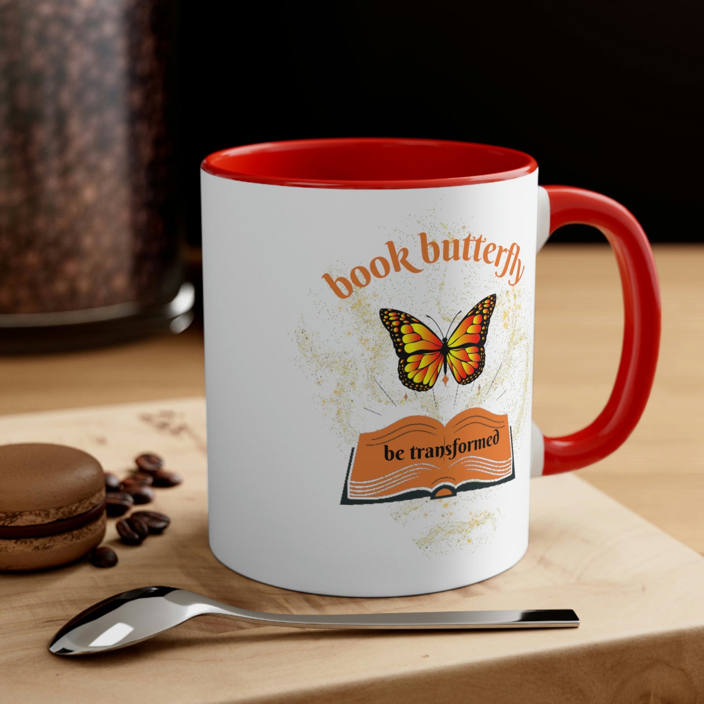 *Book Lovers* *Butterflies* Accent Coffee Mug, 11oz