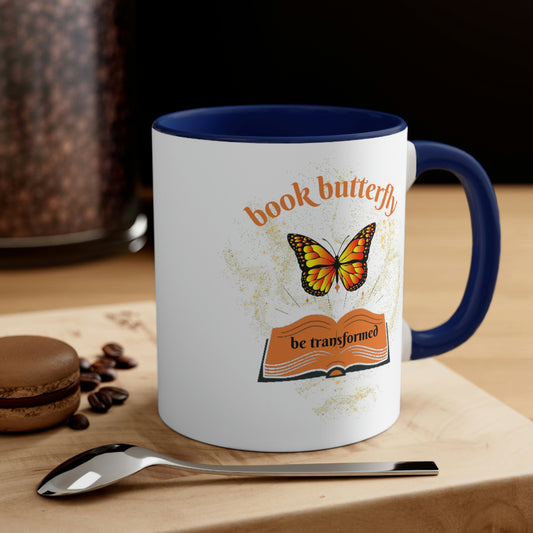 *Book Lovers* *Butterflies* Accent Coffee Mug, 11oz